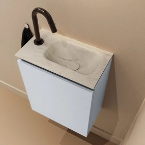 Mondiaz Ture DLux toiletmeubel 40cm clay met wastafel opalo rechts met kraangat