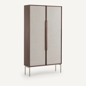 Garderobedesk met walnootfineer en stof met structuur, Omid