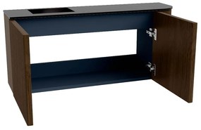 Mondiaz Joya 90cm toiletmeubel ronding rechts walnut met wastafel faye links 1 kraangat urban