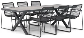 Tuinset 6 personen 245 cm Rope Grijs Taste Elba/Crossley