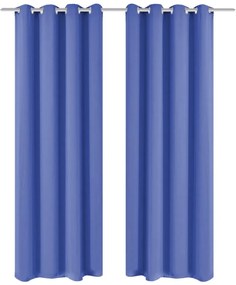 vidaXL Gordijnen met metalen ringen verduisterend 135x245 blauw 2 st