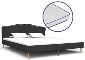 vidaXL Bed met traagschuim matras stof donkergrijs 180x200 cm