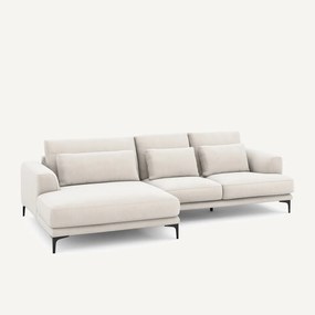 XL hoekbank links in chenille fluweel, MARSILE