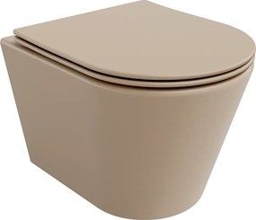 Mexen Rico rimloze wc-pot met slim softclose zitting, duroplast, mat cappuccino - 30724064