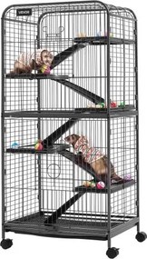 VEVOR Kleine Dierenkooi Frettenkooi Kleine Dierenverblijf 635x435x1330 mm, Fretten Chinchilla's Vliegende Eekhoorns Kleine Katten &amp; Konijnen 6 Verdiepingen 25,4 mm Draadafstand Vergrendelbare Zwenkwielen