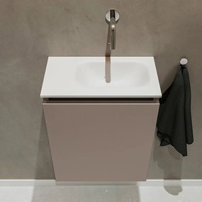 Mondiaz Ture 40cm toiletmeubel smoke met wastafel talc rechts geen kraangat