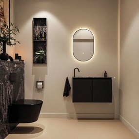 Mondiaz Ture DLux toiletmeubel 80cm urban met wastafel lava links met kraangat