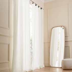 Gordijn in gewassen gevoerd linnen met ringen, Private