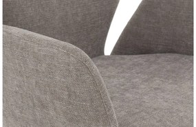 Goossens Eetkamerstoel Hera lichtgrijs stof met armleuning, modern design