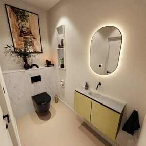 Mondiaz Ture DLux toiletmeubel 80cm oro met wastafel opalo midden zonder kraangat