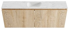 Mondiaz Ture DLux toiletmeubel 120cm washed oak met wastafel opalo midden met kraangat