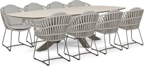 Tuinset 8 personen 300 cm Rope Taupe Santika Furniture Santika