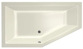 Xenz Society 160 ligbad - 160x90cm - met overloop - zonder afvoer - Hoekopstelling links - Acryl Pergamon 6881-02