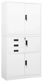 vidaXL Kantoorkast 90x40x180 cm staal wit
