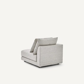 Halve bank links, modulair, van gevlekt canvas, TIBERIO