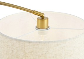 Moderne booglamp messing met beige kap - Vinossa