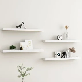 vidaXL Wandschappen 4 st Loggia 80x15x4 cm MDF eikenkleurig en wit