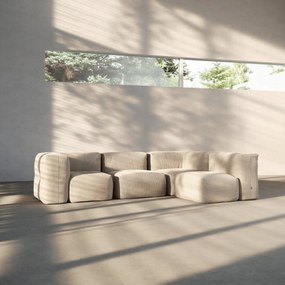 Soft Zitzak Indoor 4 Seater Hoekbank - Corduroy Beige