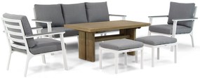 Stoel en Bank Loungeset 4 personen Aluminium Wit  Lifestyle Garden Furniture Palazzo/Brighton