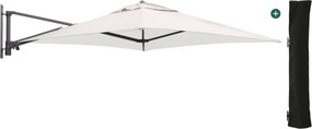 Parasol Shadowline muurparasol | Inclusief hoes | Vierkant | 200x200cm | Met draaihendel | Grijs/Antraciet  | Kees Smit Tuinmeubelen