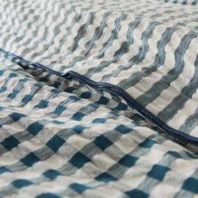 Dekbedovertrek katoen seersucker, Cottage blauw