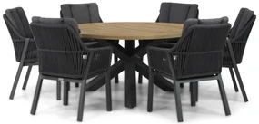 Tuinset Ronde Tuintafel 6 personen 160 cm Rope Grijs Lifestyle Garden Furniture Verona/Rockville
