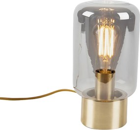 Design messing met smoke glas tafellamp - Bliss Cute