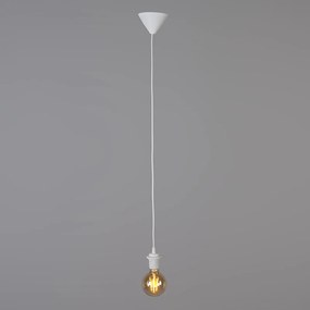 Moderne hanglamp wit met zwarte kap 45 cm - Pendel Modern E27 rond Binnenverlichting Lamp