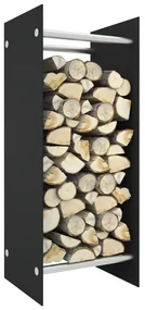 vidaXL Haardhoutrek 40x35x100 cm gehard glas zwart