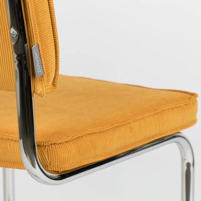 Zuiver Ridge Rib Retro Stoel Ribstof Geel
