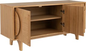 Zuiver Groove Design Dressoir Eiken 3 Deurs 120 Cm - 120x40x58cm.