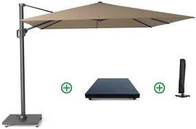 Platinum Challenger zweefparasol 3x3m T1 (incl. voet + hoes) taupe