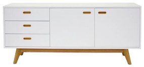 Tenzo Bess Dressoir Scandinavisch Wit Met Eiken - 170x43x72cm.