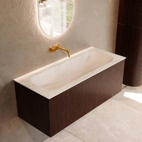 Mondiaz Kurve-dlux 110cm badmeubel ruby met 1 lade en wastafel big medium midden zonder kraangat ostra