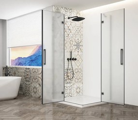 Gelco Trinity douchecabine met hoekinstap 110x120cm mat glas zwart mat