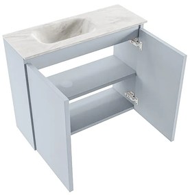 Mondiaz Ture DLux toiletmeubel 60cm clay met wastafel ostra links met kraangat