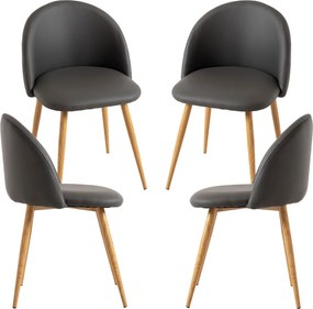 Set 4 Vint Kunstlederen Stoelen