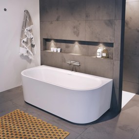 Riho Desire half vrijstaand bubbelbad sparkle mood midden 180x84cm wit glans