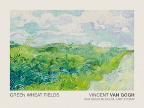 Kunstdruk Green Wheat Fields (Museum Vintage Lush Landscape) - Vincent van Gogh, (40 x 30 cm)