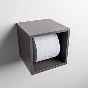 Mondiaz Easy Cube toilet rolhouder 16x16cm dark grey