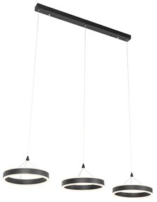 Hanglamp zwart langwerpig incl. LED 3-staps dimbaar 3-lichts - Lyani