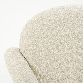 Eleonora Monica Design Fauteuil Beige Met Stoffen Armleuning