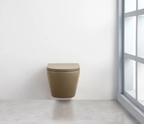 Saniclear Itsie taupe toiletpot randloos met softclose zitting