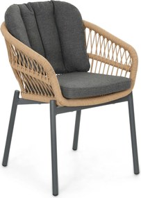 Tuinstoel Rope Grijs-antraciet De Laan Malaga