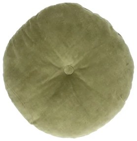 Velours kussen, bio-katoen, mosgroen, rond