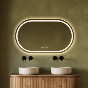 Saniclear Triova ovale spiegel 120x70cm met verwarming, directe en indirecte verlichting