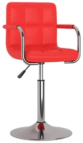vidaXL Barkruk kunstleer rood
