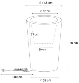 Buiten vloerlamp wit 60 cm bloempot IP65 - Verano Modern E27 IP65 Buitenverlichting rond