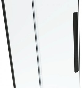 van Rijn ST06 douchecabine met 120cm softclose deur en rookglas matzwart 120x100cm
