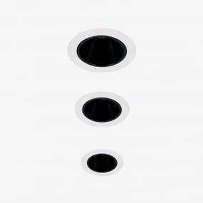 Pack Van 3 Inbouw Led-downlights Met Ronde Frames Ø8 Cm In Aluminium Luisiana Wit – Zwart & 8 W & 23º & Wit Koud 4000k - Sklum